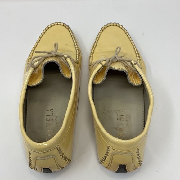 Carvela Original Top Skipper Vintage Desert Driving Boots Yellow Patent Leather - Picture 8 of 16